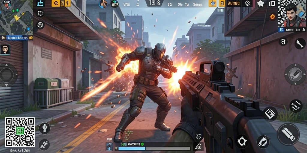 Gameplay seru dalam 8QR yang penuh aksi TPS.