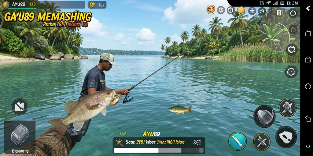 Tampilan gameplay AYU89 dengan menampilkan berbagai jenis ikan yang menarik.