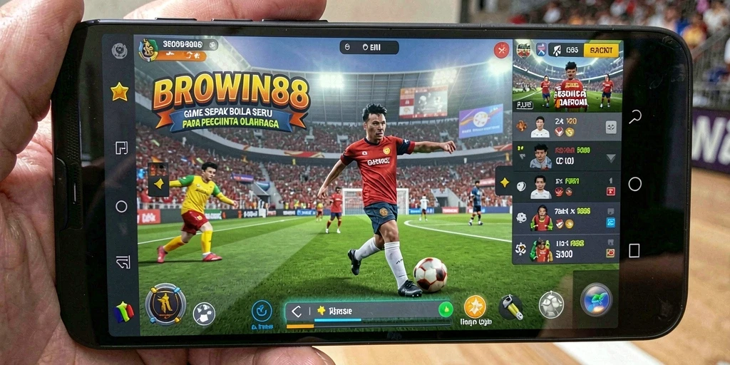 Tampilan gameplay BROWIN88 yang menarik dan penuh aksi sepak bola.