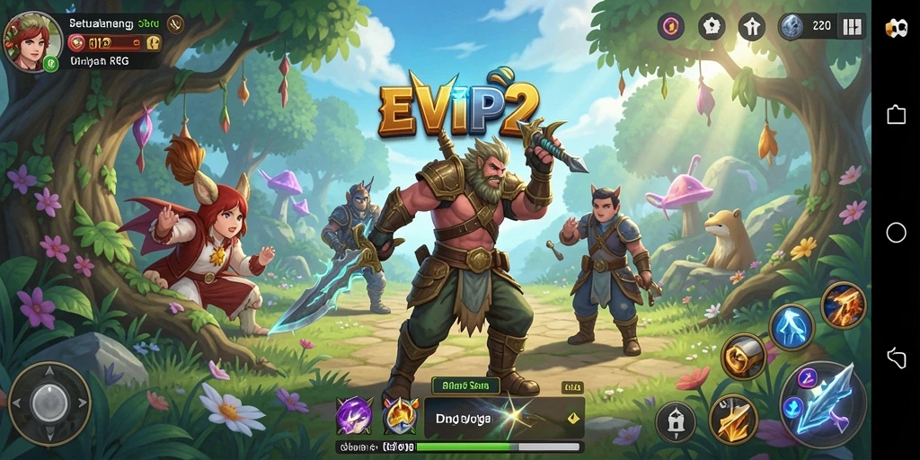 Tampilan screenshot gameplay RPG EVIP2 yang menampilkan pertarungan seru.