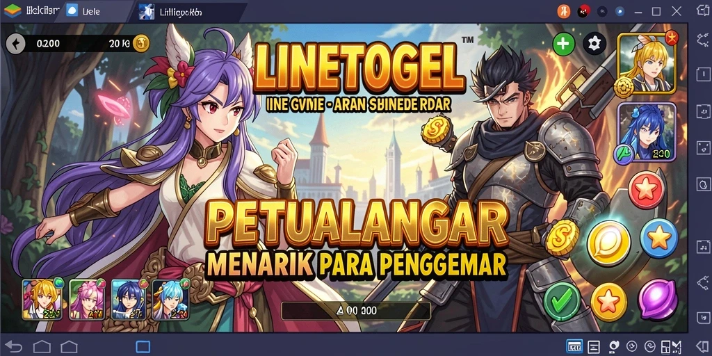 Screenshot gameplay LINETOGEL dengan karakter Anime yang beraksi.