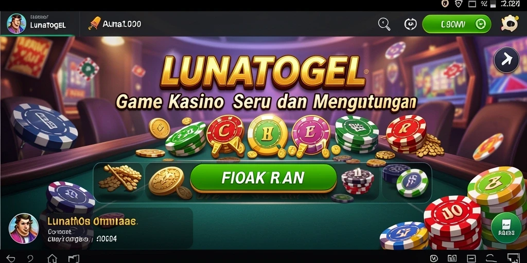 Screenshot gameplay LUNATOGEL menampilkan momen seru di kasino.