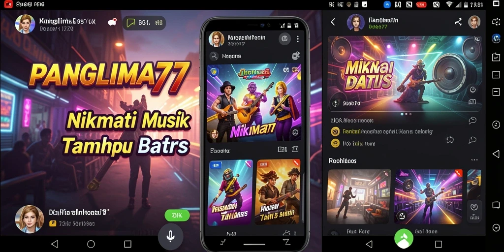 Tampilan gameplay <strong>PANGLIMA77</strong> dengan fitur karaoke yang seru.
