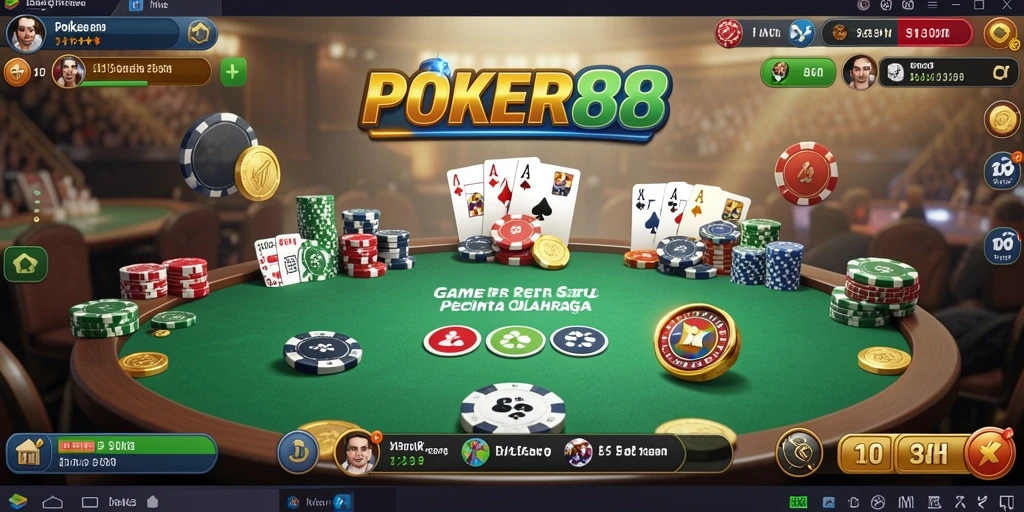 Tampilan utama POKER88 yang menampilkan aksi permainan poker yang seru.