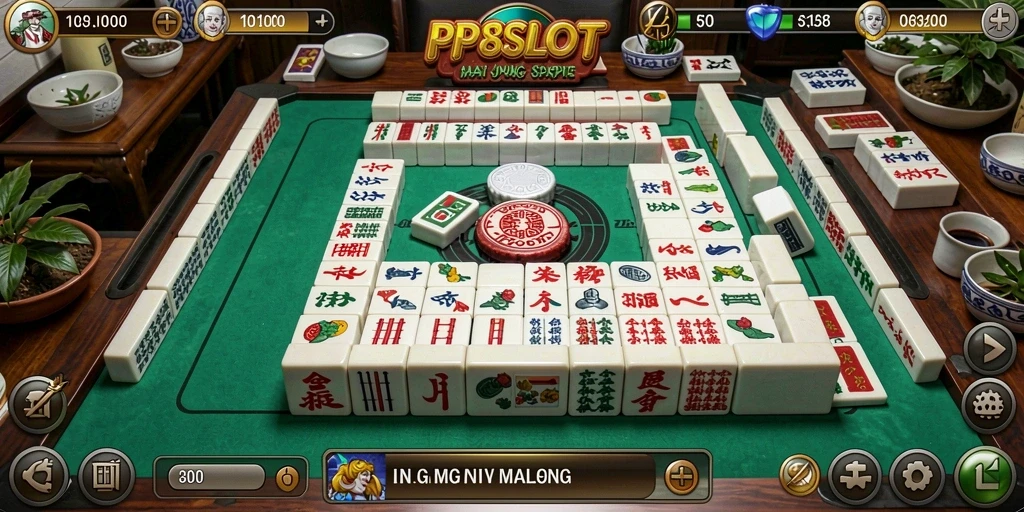 Screenshot PP8SLOT menampilkan gameplay Mahjong yang seru dan menarik.