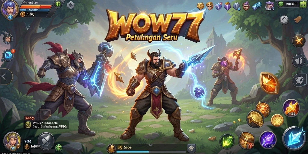 Tangkapan layar WOW77 menunjukkan aksi pertarungan seru dalam permainan ARPG.